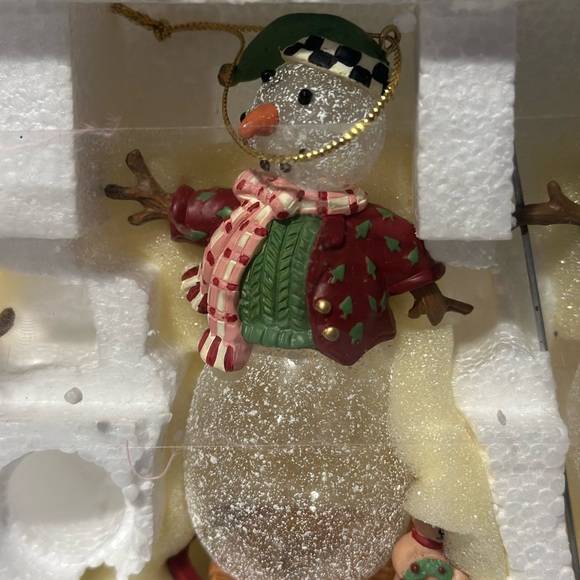 Princess house Festive Snowman Ornament Set - Red, Green, Blue - Picture 3 of 4